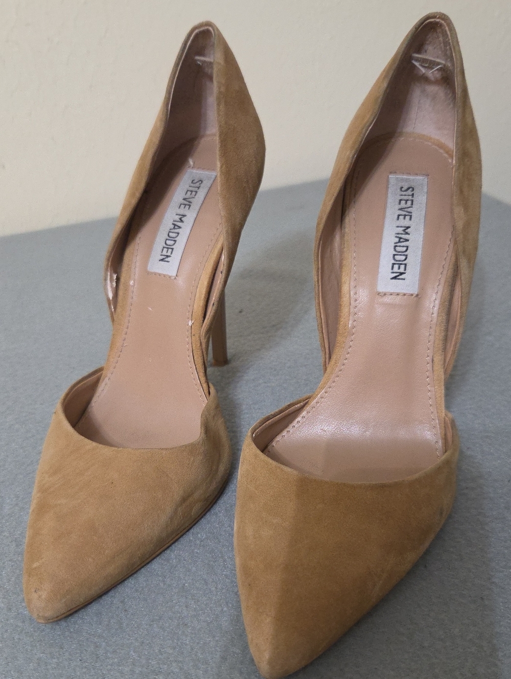 Steve Madden Women's Tan Leather Pointed-Toe Pumps 4" Stiletto Heels - Size 7.5M